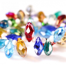 Austria Multicolor Glass Teardrop Beads For Jewelry Making Necklace Diy Accessories Faceted Crystal Briolette Beads Wholesale