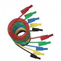 QSS  1M 5Pcs Dual 4MM Banana Plug Multimeter Test Leads  Fully Insulated Safety Shrouded Stackable Security Banana Plug Q.70021