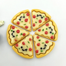 10PCS Resin Hand-paint Mini Pizza small ornaments Flatback Stone Child Scrapbook Buttons Crafts DIY