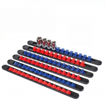 360° Swivel ABS Socket Organizer 1/4Inch 3/8Inch 1/2Inch Premium Quality Socket Clip Rail Holder socket organizer tools Blue&Red