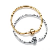 316L gold Silver color stainless steel Snake Chain Link Bracelet fit European Brand Bracelet Women DIY Jewelry Making 17-21cm