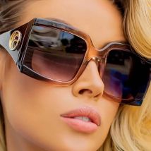 45891 Big Frame Square Sunglasses Men Women Fashion Shades UV400 Vintage Glasses