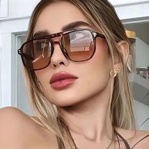 Double Bridge Large Frame Men Women Sunglasses New Summer Beach Eye Protection Pilot Shades Travel Punk Retro Sun Glasses UV400