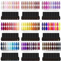 FOUR LILY 10ml 10Pcs/Set Colorful Gel Nail Polish  Pink Nude Red Yellow Nail Art Long Lasting UV Gel Varnish Manicure Kit Nails