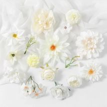 Mix Artificial Flowers Heads Silk Fake Flowers for Home Decor Wedding Marriage Decoration Bride Clothing Craft Gifts Accessories