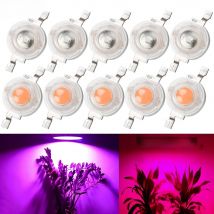 10Pcs DC 3V 3W High Power Light-Emitting Diode LEDs Chip SMD Lights Bead Emitter White Red Green Blue Yellow Bulb Diodes Lamping