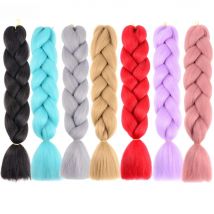 24" 100g Jumbo Braids Hair Synthetic Braiding Hair Extensions Kanekalon Hair For Women 42 Pure Color Hair Expo City