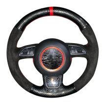 Anti-Slip Suede Car Steering Wheel Braid Cover For Audi A1 8X A3 8V Sportback A4 B8 Avant A5 8T A6 C7 A7 G8 A8 D4 Q3 8U Q5 8R