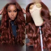 30 Inch Reddish Brown Body Wave Lace Front Wig 13x6 HD Lace Frontal Wig 13x4 Lace Front Human Hair Wigs Body Wave Closure Wig