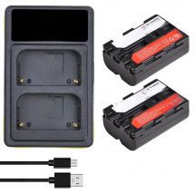 NP-FM500H NPFM500H NP FM500H Battery + LED Dual Charger for Sony Alpha a68, a77II, SLT-A57, A58, A100, A200, A560, A580,SLT-A700