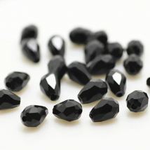 Isywaka 70pcs Black Color 5*7mm Faceted Teardrop Beads Austria Crystal Beads charm Glass Beads Loose Spacer Bead For Diy Making