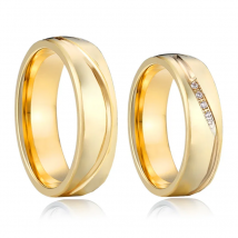 18k Gold Plated Wedding Rings For Men and women Lover's Alliance His and Hers Couple rings Set jewelry Big USA size 14 15