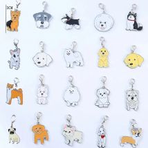10PCS/LOT Alloy Dripping Oil Dog Charms Pendant Earring Bracelet DIY Necklace Making  Floating Jewelry Accessories