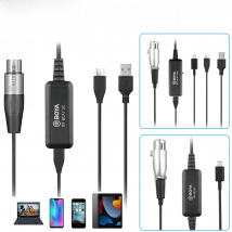 BOYA BY-BCA7 XLR to Lightning USB-A Type-C Connectors Microphone cable for iPhone iPad PC Windows Vlog Live Stream Interview
