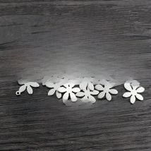 30pcs 12x14mm No Fade 316 Stainless Steel Flower Small Charms Pendant for DIY Necklace Bracelet Craft Jewelry Making Findings