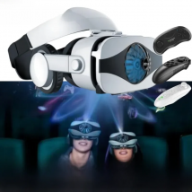 Virtual Reality VR Glasses for Phone IMAX Huge Screen 3D Glasses Google Cardboard Box VR Headset Helmet with Fan,Support Gamepad