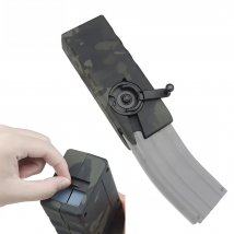 Tactical 1000RD Silenced BB Air Gun Speed Loader M4 Quick Hand Crank Reduced Noise Bullet Clip Silicone Pad Airsoft Paintball