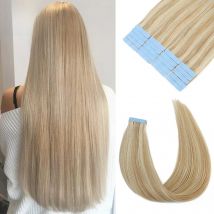 SOVO Highlight Tape In Extensions Human Hair 12-26 Inch Seamless Skin Weft Natural Blonde European Hair Tape On 20/40Pcs Pack
