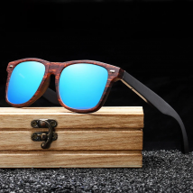 GM Handmade Natural Wooden Sunglasses Men Polarized Eyewear Women Mirror Vintage Oculos de sol masculino UV400 Polarized Lens