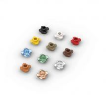 MOC 10PCS 33291 Round 1x1 With Flower Edge Building Blocks Set Plate Bricks Part Compatible Particle DIY Idea Toy Children Gifts