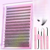 GROINNEYA Lash Clusters Kit DIY Lash Extension Kit Individual Lashes Cluster with Lash Bond & Seal & Remover EyeLashes Extension