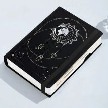A5 Celestial Theme PU Leather Planner Notebook | Yearly & Daily Planning | Korean Stationery | Office Journaling Supplies