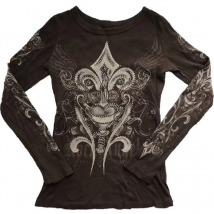 Y2K 2000s Vintage T -Shirt Indie Graphic Print Crop Top Autumn Aesthetic Women Clothes Long Sleeve Fairycore Grunge Streetwear