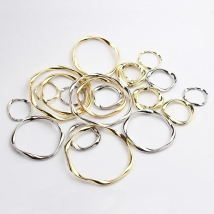 Zinc Alloy Round Geometric Round Circle Twisted Ring Charms for Jewelry Making Bulk 6pcs/lot