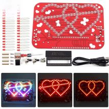 DIY LED Electronic Kit Heart Love Music LED Flashing Light Valentine's Gift Soldering Practice 15 Animation Running Water Light