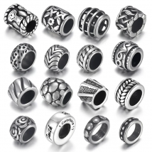 Stainless Steel Beads 6mm Hole Paracord Knife Lanyard Slider Bead Spacer Fit Leather Cord Bracelet Making Accessories