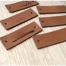 30pcs Custom handmade label for knitting crochet Rectangle leather logo tags for clothes Sewing Garment labels Handcraft items