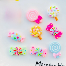 20 Pcs New Cute Kawaii Cartoon Candy Lollipop Resin Cabochon Scrapbooking DIY Jewelry Earwear Craft Decoration Accessories A100