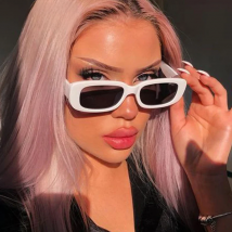 Classic White Rectangular Women's Sunglasses New Fashion Small Retro Brand Designer Square Sun Glasses Female Lady Eyeglass
