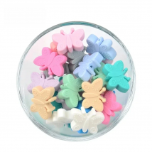 Butterfly Beads Silicone 5pcs Teethers BPA Free DIY Loose Bead For Teething Necklace  Animal Shaped Pacifier Holder Accessories