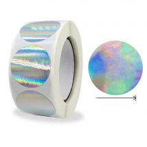 100-500pcs Laser Silver Rainbow Round Stickers 1'' Paper Adhesive for Scrapbooking Party Handmade Envelope Business Label