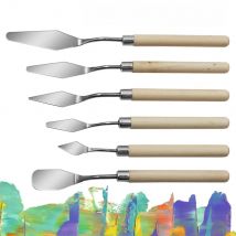 6 in 1 Palette Oil Mix Pigment Texture Artist Spatula Drawer watercolor Student Art Draw Painter Paint Tool Scrape Scraper Knife
