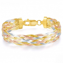 BOCAI S925 Sterling Silver Bracelet for Women  Plated Colored Gold 5 6 8 9 Thread Braided Chain New Elegant Jewelry Wholesale