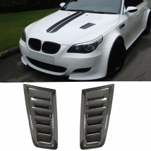 Gloss Black / Carbon Fiber Universal Bonnet Air Vents Hood Trim For BMW 1 3 5 Series E60 E90 E92 F30