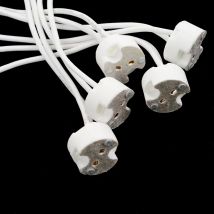 5/ 10pc MR11 MR16 GU5.3 G4 Wire Connector Halogen LED Bulbs Holder Base Socket Pottery and Porcelain lamb bases