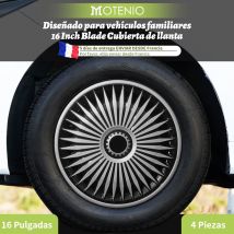 Cubierta de tapa de cubo estilo hoja de 16 pulgadas para llanta de hierro, juego de 4 cubiertas de rueda de acero, tapacubos de repuesto para neumático R16