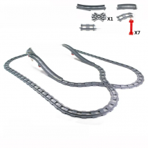 Marumine 56-68PCS Building Blocks Train Track with Bridge Creative Bricks Set Railway Parts MOC City Construction Toy Kids Gift