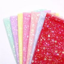 150x100cm Shiny Soft Tulle Mesh Fabric Colorful Star  Printed Lace Fabric for Sewing DIY Dolls Cloth Making Fabric