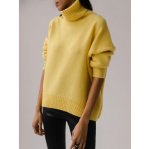 Women's Thick Sweaters Oversize Turtleneck Women Winter Warm White Pullovers Knitted High Neck Oversized Sweater For Women Tops