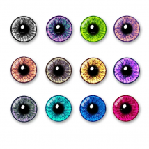20pcs Flower Heart  Eyes Round Pupils Mixed Photo 8mm-20mm Glass Cabochons Dome for DIY Jewelry Making Supplies Findings