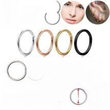 1/10PCS Stainless Steel Septum Clicker Hinged Segment Round Nose Rings Hoop Ear Cartilage Helix Earrings Body Piercing Jewelry