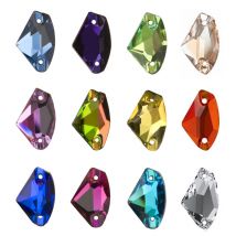 YANRUO 3256 Galaktischer Kristall zum Aufnähen, flache Rückseite, Strass-Applikation, Strass-Nähen, Glassteine zum Basteln