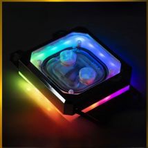 FREEZEMOD RGB CPU Water Block For AMD AM4 AM5,Metal Frame + Acrylic Cover, Aurora 5V ARGB SYNC,AMD-PK5E