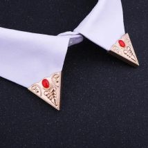 Retro Triangle Metal Brooch Men's Collar Pin Shirt Collar Clip Classic Vintage Enamel Brooches Clothing Women Accessories