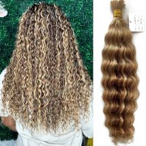 Bulk Human Hair For Braiding 4 27 30 Deep Wave Braiding Hair Extensions Boho Braids Human Hair Bundles Double Drawn