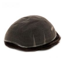 Full Lace Base Men Toupee Male Prosthetic Hair Straight 30mm Wave Indian Human Remy Hair Wigs Hair System Natural Color Hairline